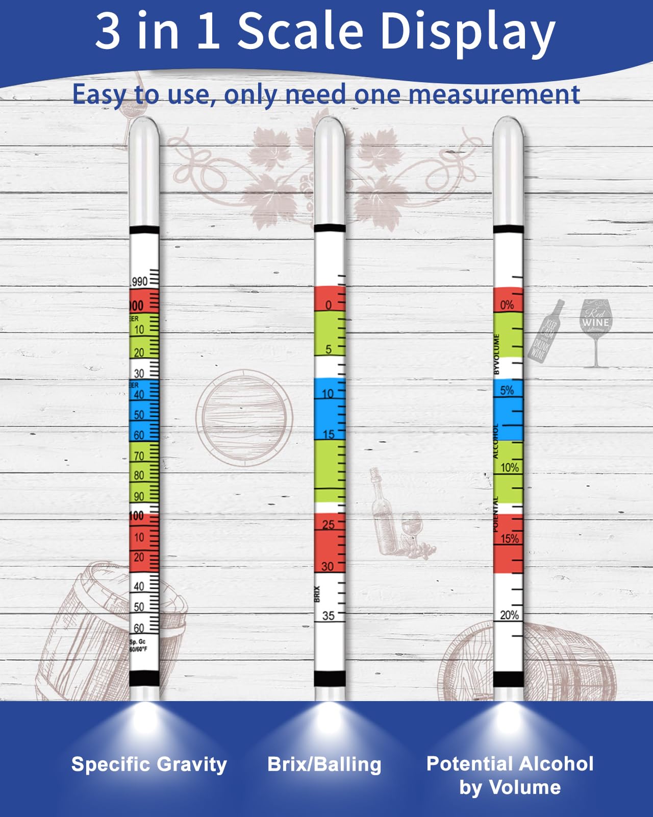 Wine Making Hydrometer - Measure ABV & Brix -6