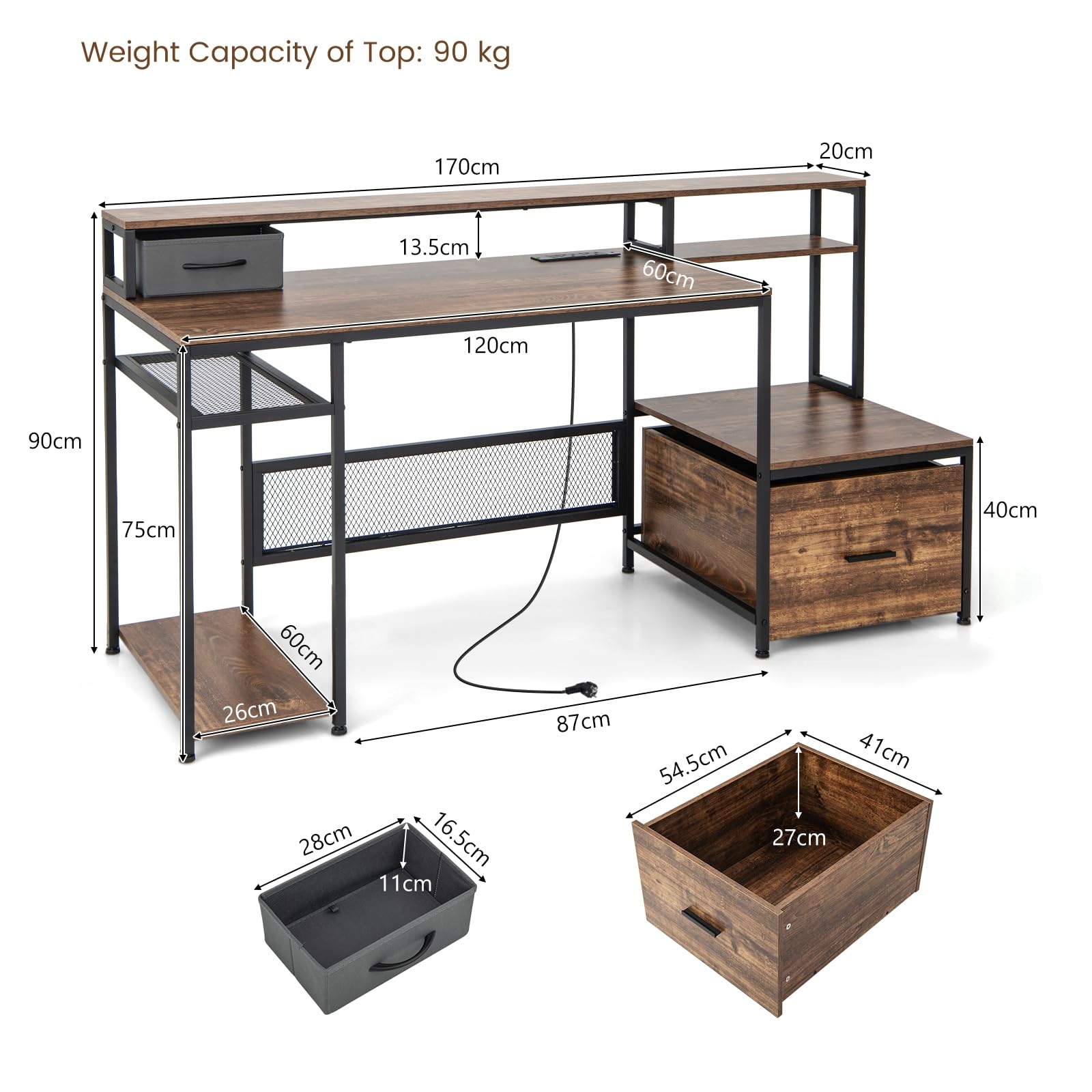 Bureau Avec Station De Recharge Intégrée, Trou Des Câbles, Poste De Travail Avec Etagere De Rangement Tiroir Compartiment Ouvert Table Ordinateur Pour Etude 95x56x1095 Cm Blanc 92725462 Bureau Avec Station De Recharge Intégrée, Trou Des Câbles, Poste De Travail Avec Etagere De Rangement Tiroir Compartiment Ouvert Table Ordinateur Pour Etude 95x56x1095 Cm Blanc 92725462