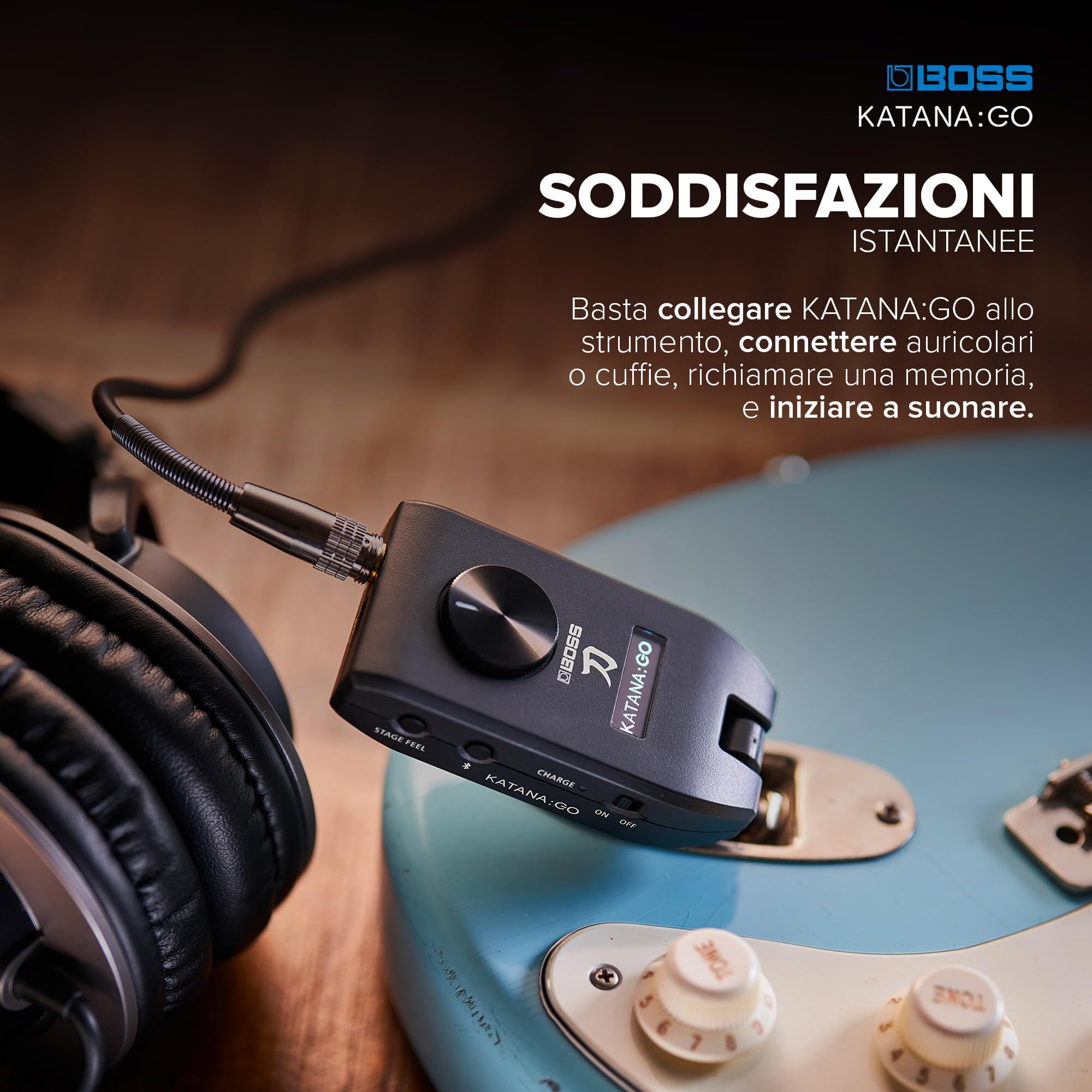 BOSS KATANA:GO | Ampli cuffie dedicato per la chitarra e il