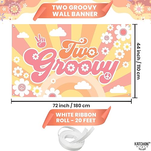 Miniatura 7 de KatchOn, Telón de fondo de flecos naranja, rosa y amarillo, paquete de 4, cortina de fondo de papel de aluminio, dos pancartas geniales | Dos