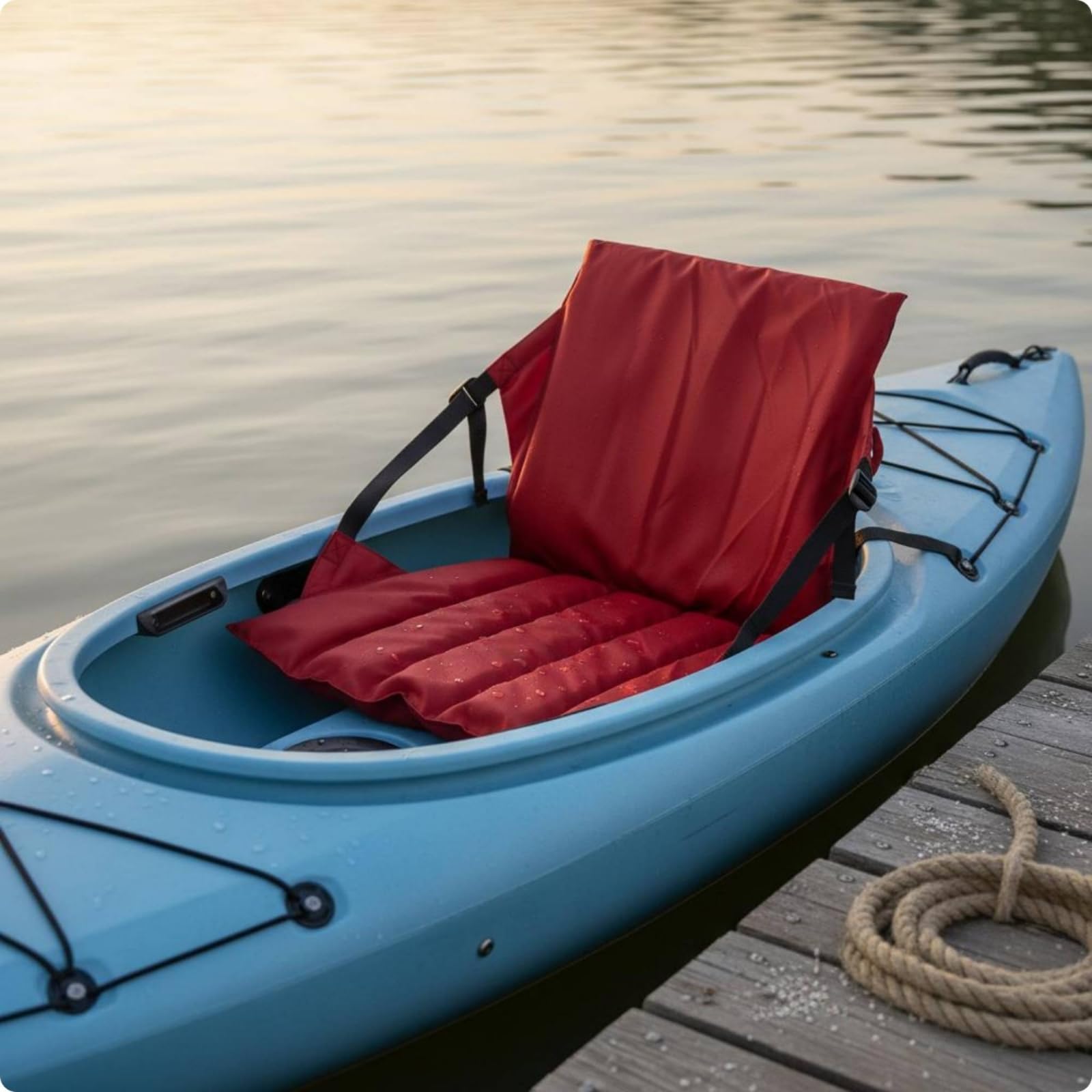 Amagogo Soporte Lumbar para Kayak Asiento Respaldo Cojín de EVA con Malla Transpirable y Cintas Ajustables para Mayor Estabilidad Adecuado para Kayak Rafting Surf Excursiones Marinas, Rojo