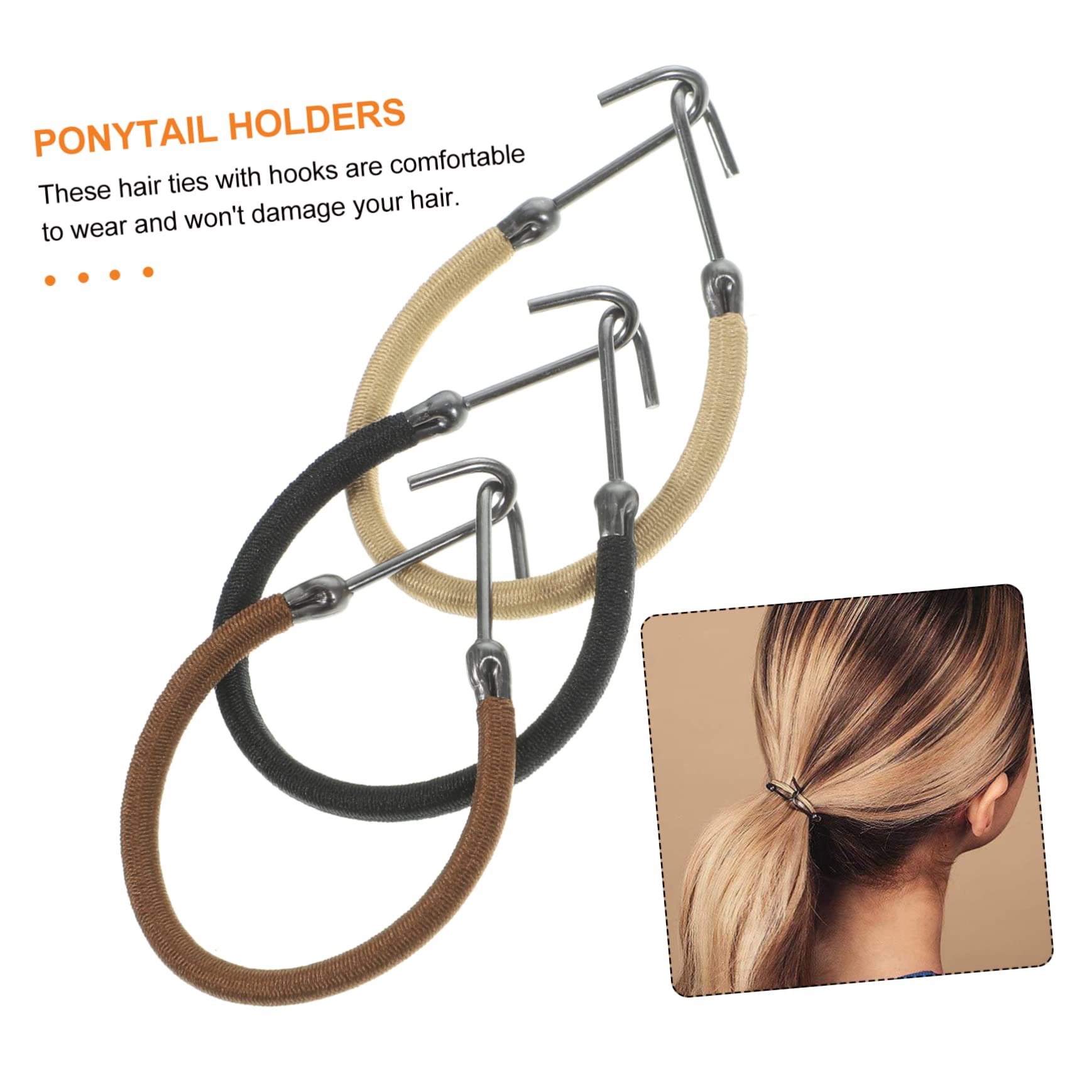 Baluue 60stücke Teiliges Haargummis Mit Haken Für Elastische Haarbänder Kaffee Und Aprikose Für Dickes Lockiges Und Glattes Haar Für Sport Und Alltag