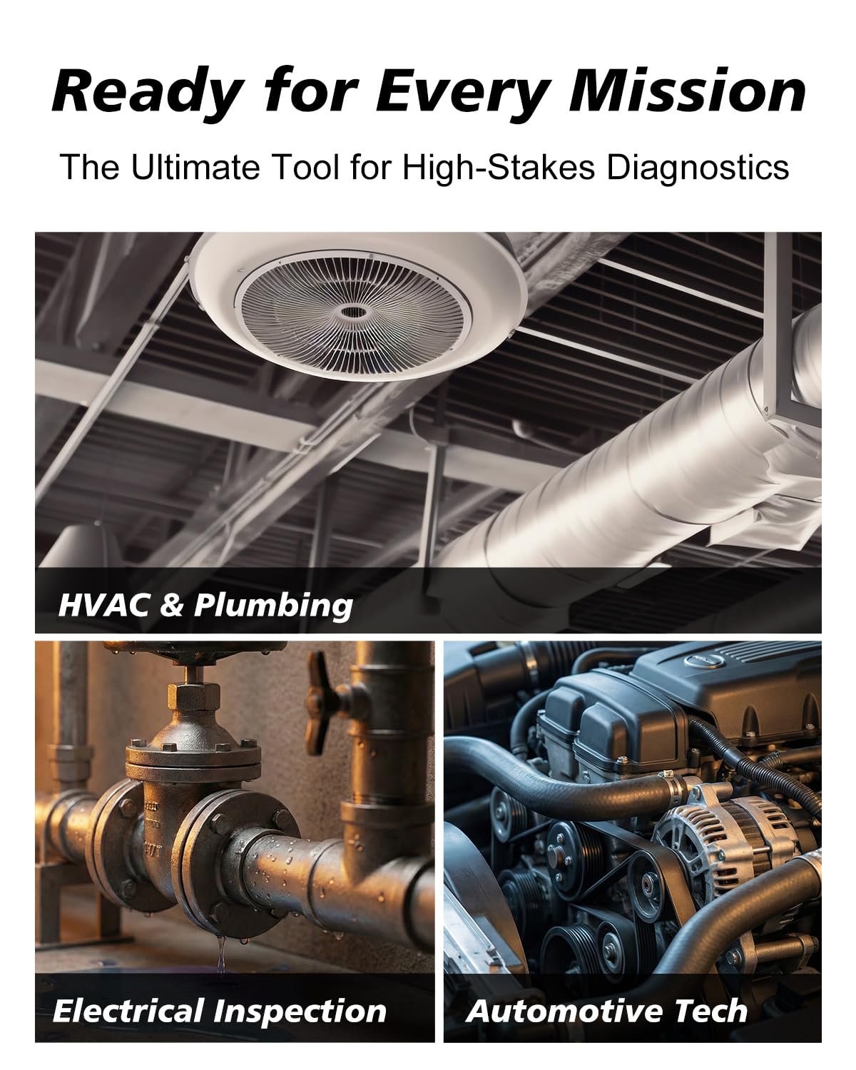 Handheld Thermal Imaging Camera, 25Hz Fast Refresh, TISR 240×240 Enhanced Display, -4°F to 1022°F, Temp Alarm, IP54 for Home & Industrial Use