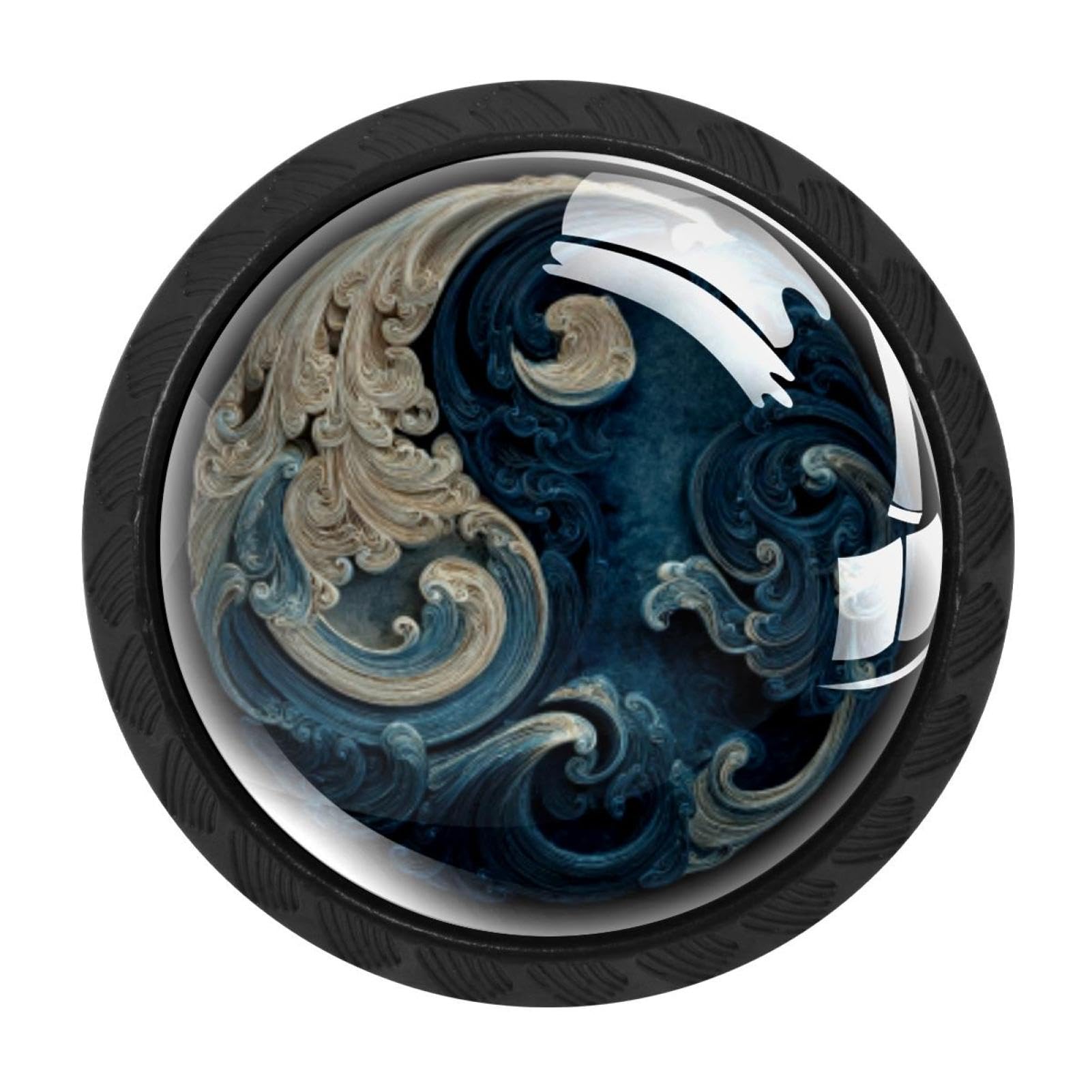 CHENZZZZ 4 Pack Swirling Waves (1) Drawer Knob Cabinet Hardware