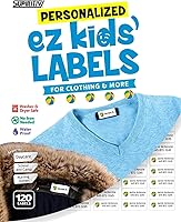 Vista 9 de 120 etiquetas de nombre impermeables personalizadas, autoadhesivas, para ropa, escuela, campamento, enfermería, juguetes, para todos los usos