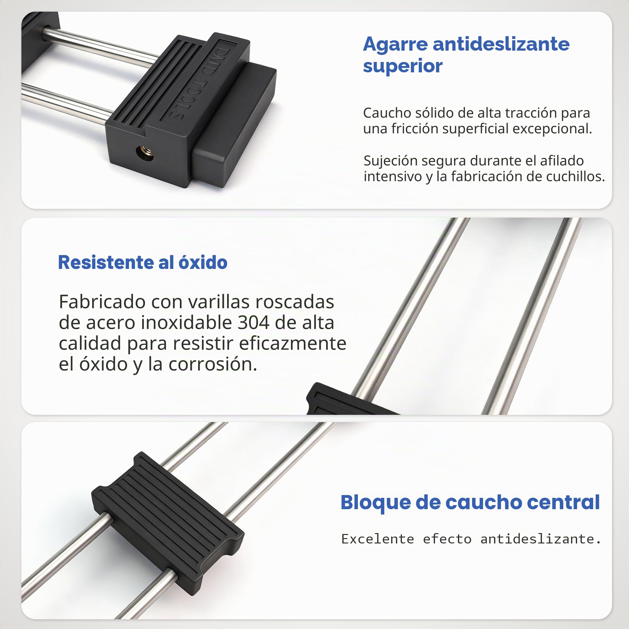 Soporte para piedra de afilar, goma antideslizante ajustable de acero inoxidable 304 para un afilado fácil