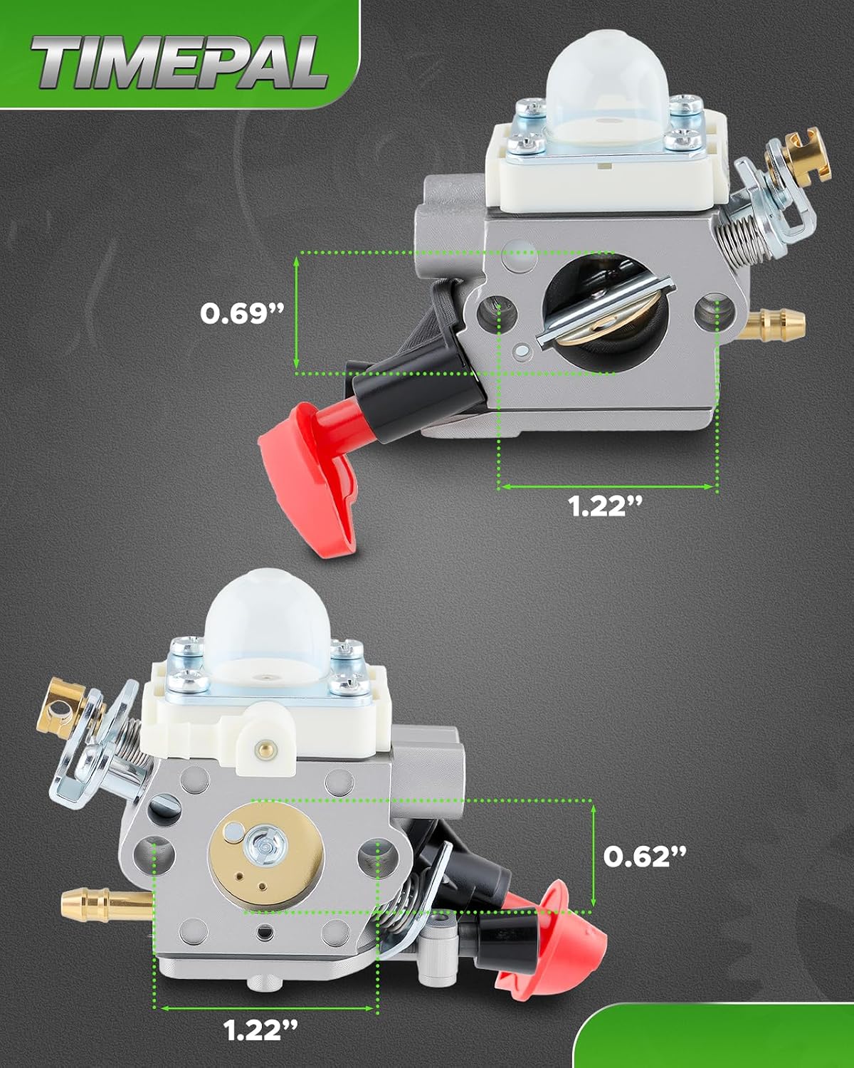 FS56RC Carburetor for Stihl FS56 FS56C FS56R FS56RC FS70C FS70R FS70RC HT56C KM56RC Trimmer Weed Eater Replace C1M-S207A, 41441200603, 41441200600 with Air Filter Turn Up Kits