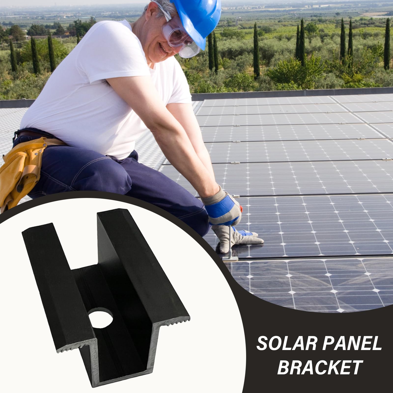Abrazadera Central Para Panel Solar,20 Piezas Abrazadera Central Solar,Abrazadera Central Para Módulos,Abrazaderas Centrales Para Módulos Solares Para Módulos De 25 A 405MM,Negro