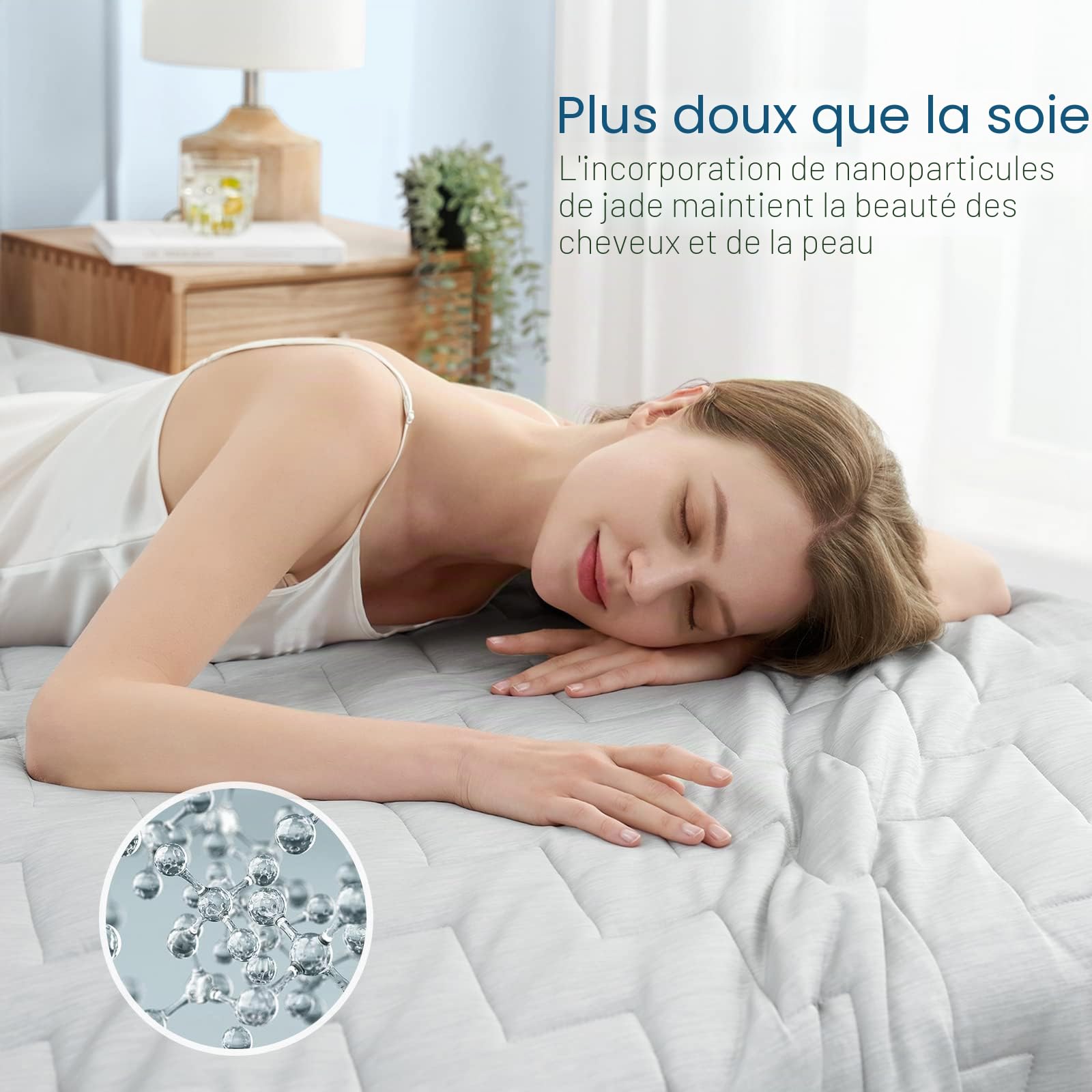 Elegear Couette Été 200x220 cm, Arc-Chill 3.0 Japonaise Couverture Rafraichissante Legere et Fine Edredon Anti-Transpiration 180g/m², Douceur et Confor, Couette sans Housse Lavable, Gris