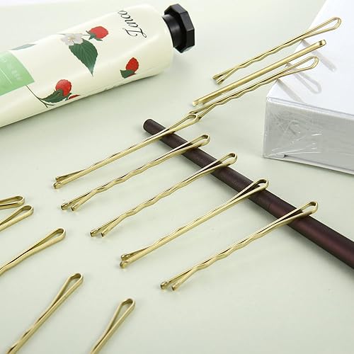 Miniatura 4 de Tevkmuzz Bobby Pines, 120 pinzas para el cabello, horquillas para peinar, adecuadas para todo tipo de cabello (dorado)