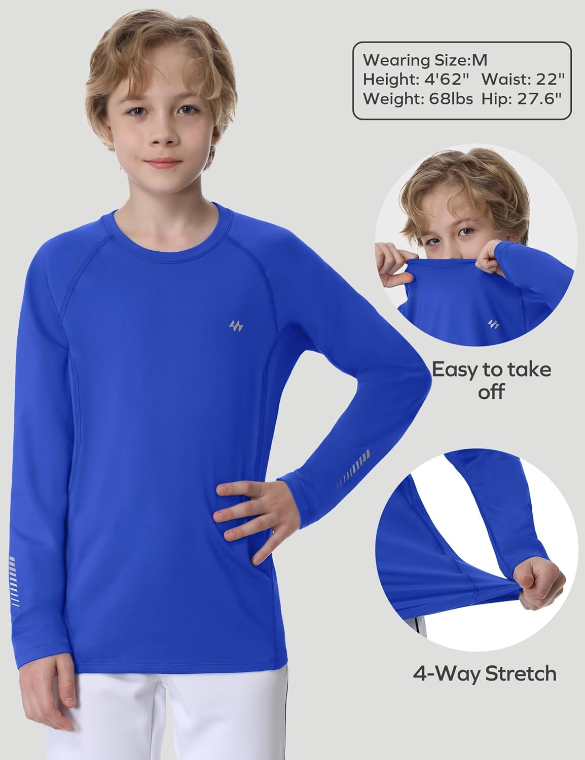 Ewedoos Youth Boys Compression Thermal Shirt Long Sleeve Fleece Undershirts Warm Base Layer for Boy Football Baseball Soccer - Image 3