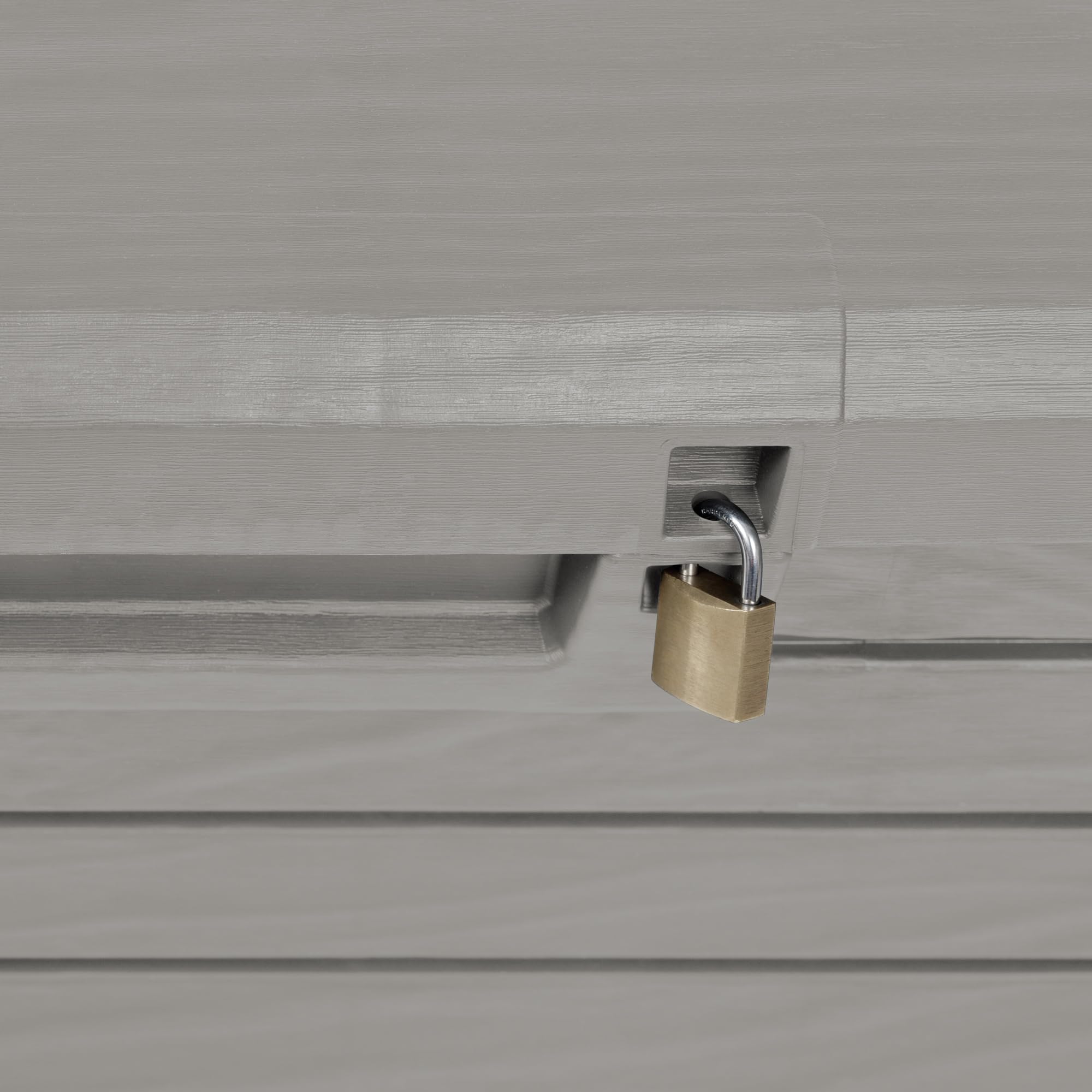 Toomax Florida baule da 550L multiuso con seduta 148x72x60h finitura effetto legno grigio tortora porta attrezzi resistente UV