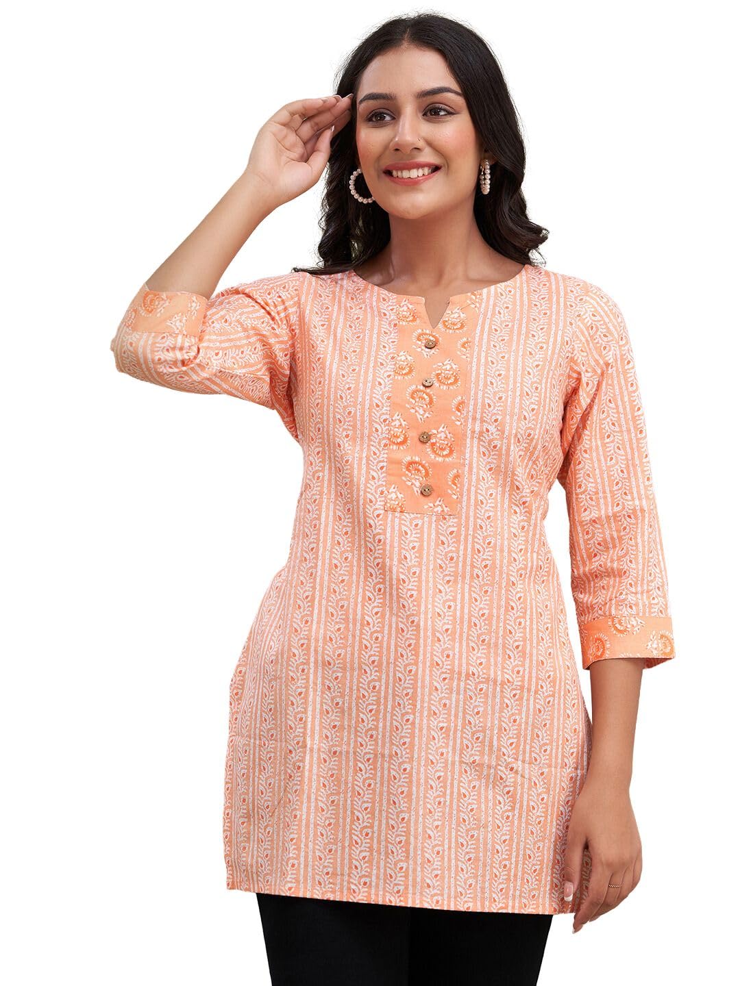 feranoid Women Cotton Printed Short Kurti | Short Kurti for Women | Printed Cotton Kurti