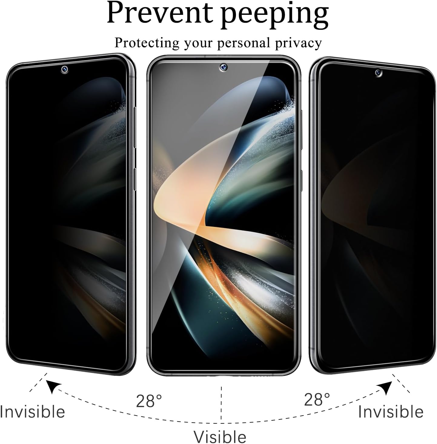 KAREEN 2 Pack Privacy Screen Protector for Samsung Galaxy S23 5G 6.1-inch | Anti Spy Private Tempered Glass Film, Support Fingerprint Unlock, Anti-Scratch, Bubble Free