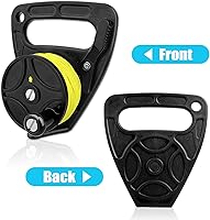 Vista 6 de Carrete de buceo con tapón de pulgar, resistente 46m/150ft White Line SMB Scuba Ratchet Dive Reel con interruptor de tope de mango para cueva