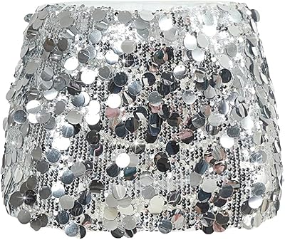BEAUDRM Women's Sequin Sparkly Skirt Low Waist Bodycon Party Club Shorts Mini Micro Glitter Skirts Rave Outfit