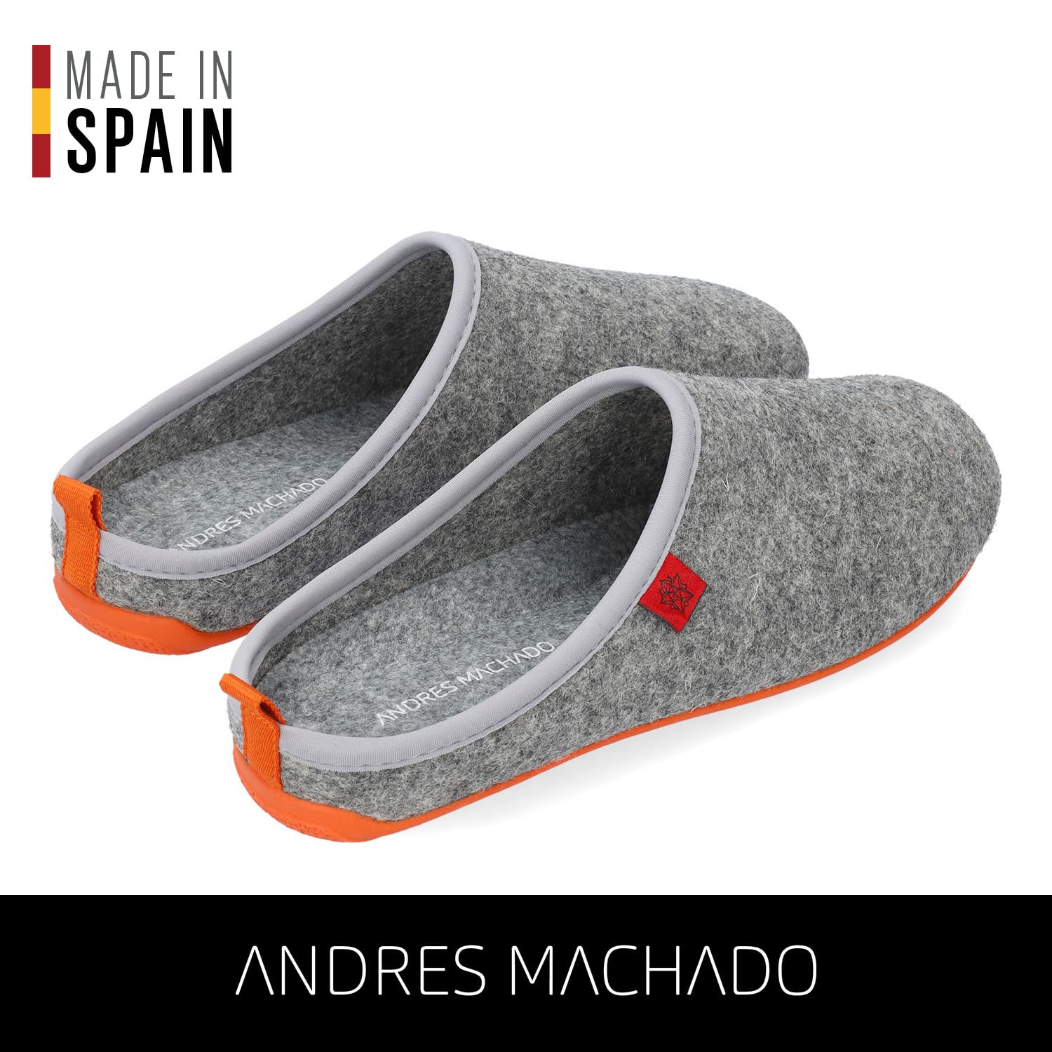 Andrés Machado - Hausschuhe für Damen Herren - Sommer Winter - DYNAMIC – Unisex Pantoffeln Slipper – Wolle und Filz – rutschfeste Gummisohle und herausnehmbares Fußbett - EU 37 bis EU 50
