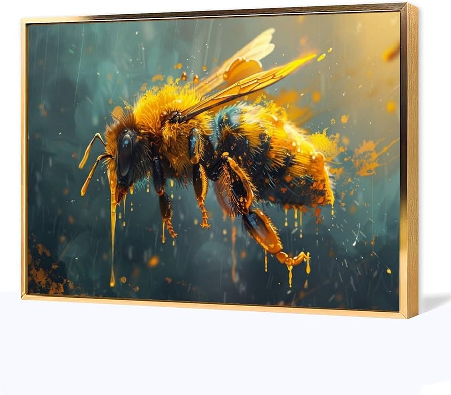 Amazon.co.jp: 絵画 蜂蜜まみれのミツバチ アートパネル ポスター 動物