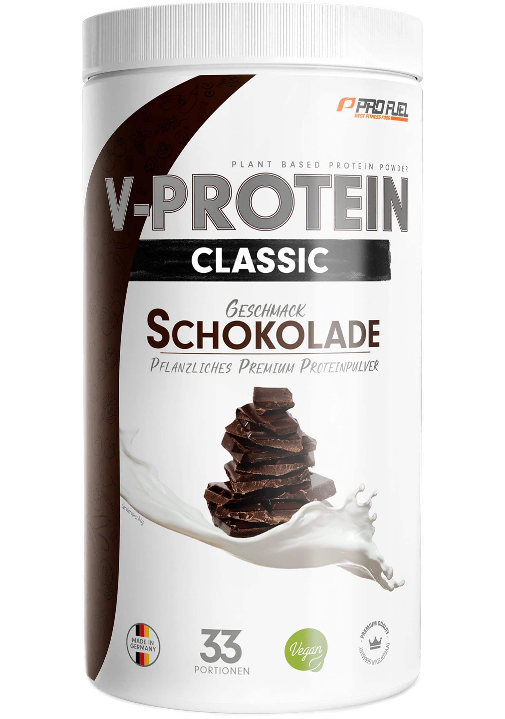 Veganer Protein Pulver Schokolade 1kg - V-PROTEIN