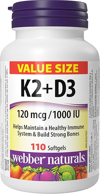 Vitamin K2 with D3 (MK-7) for Bone Health and Immunity