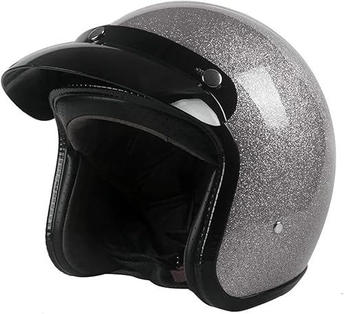 Miniatura 7 de Casco de motocicleta retro Harssidanzar 3/4 con cara abierta, estilo vintage para hombres y mujeres, aprobado por el Departamento de Transporte