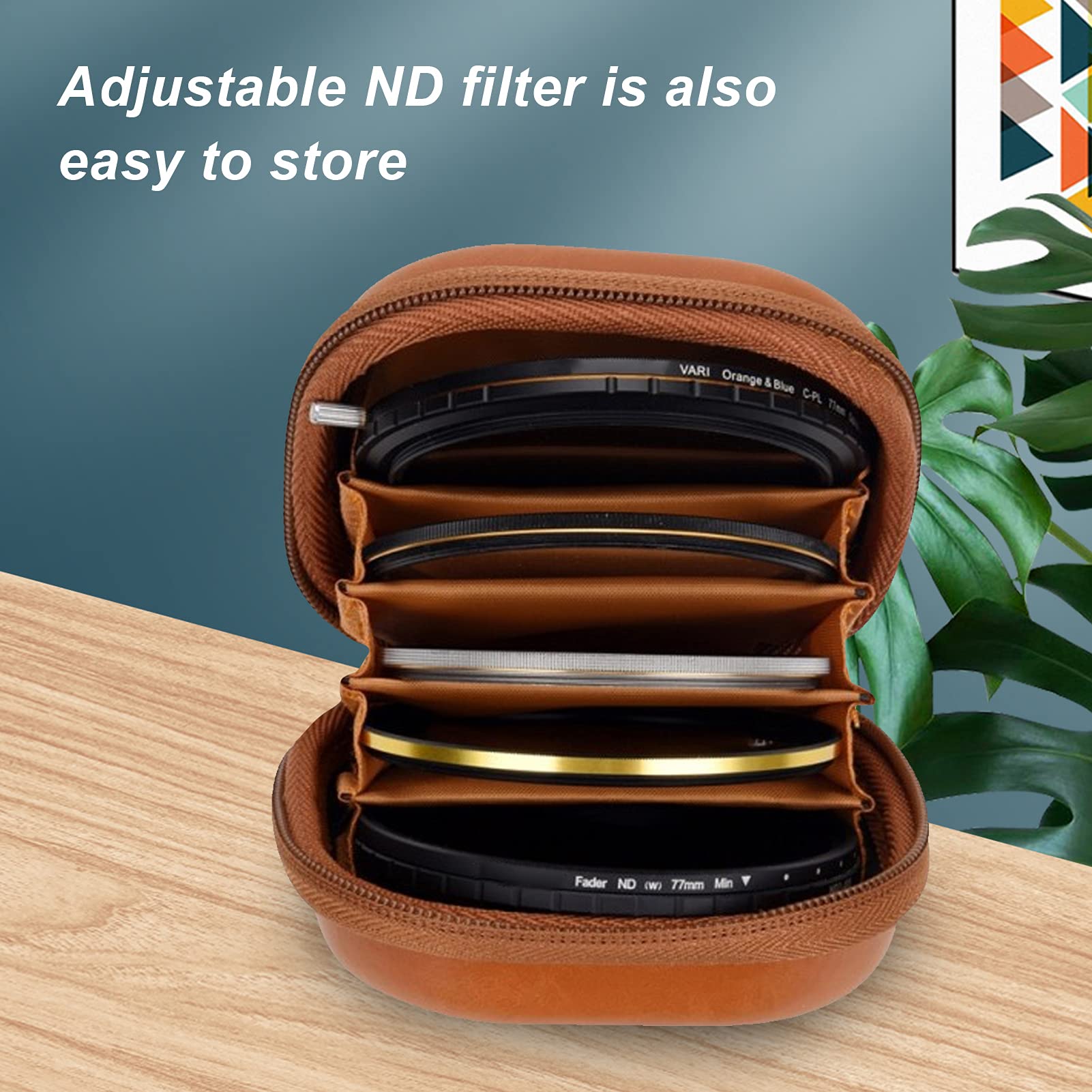Agatige Lens Filter Storage Case, Circular Lens Filter Protector Storage Case Bag Cover Box for 82mm Photography Filter Round Filter