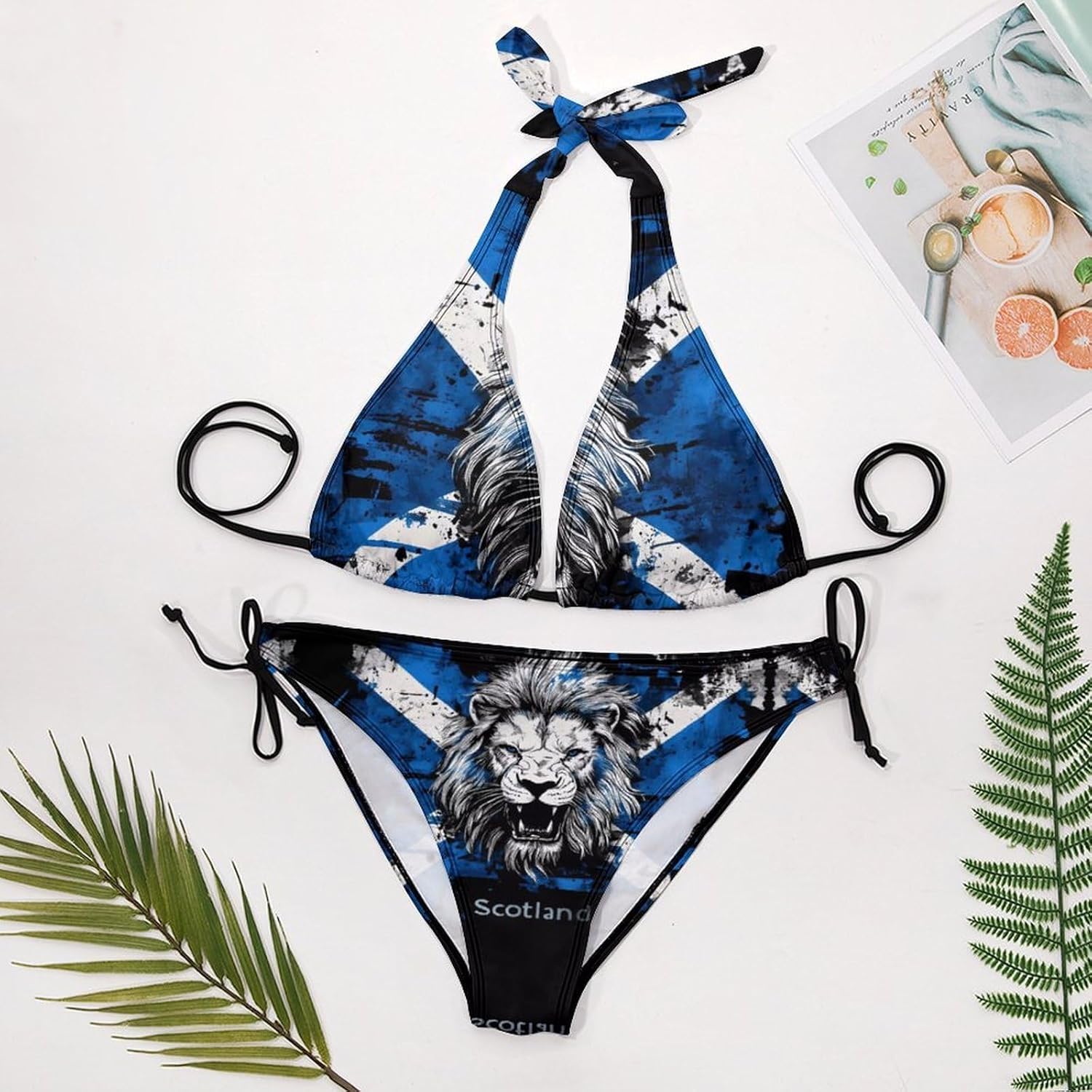 Scottish Scotland Lion Flag Novelty Women's 2 Piece String Bikini Set Swimsuits Bathing Suit Swimwear