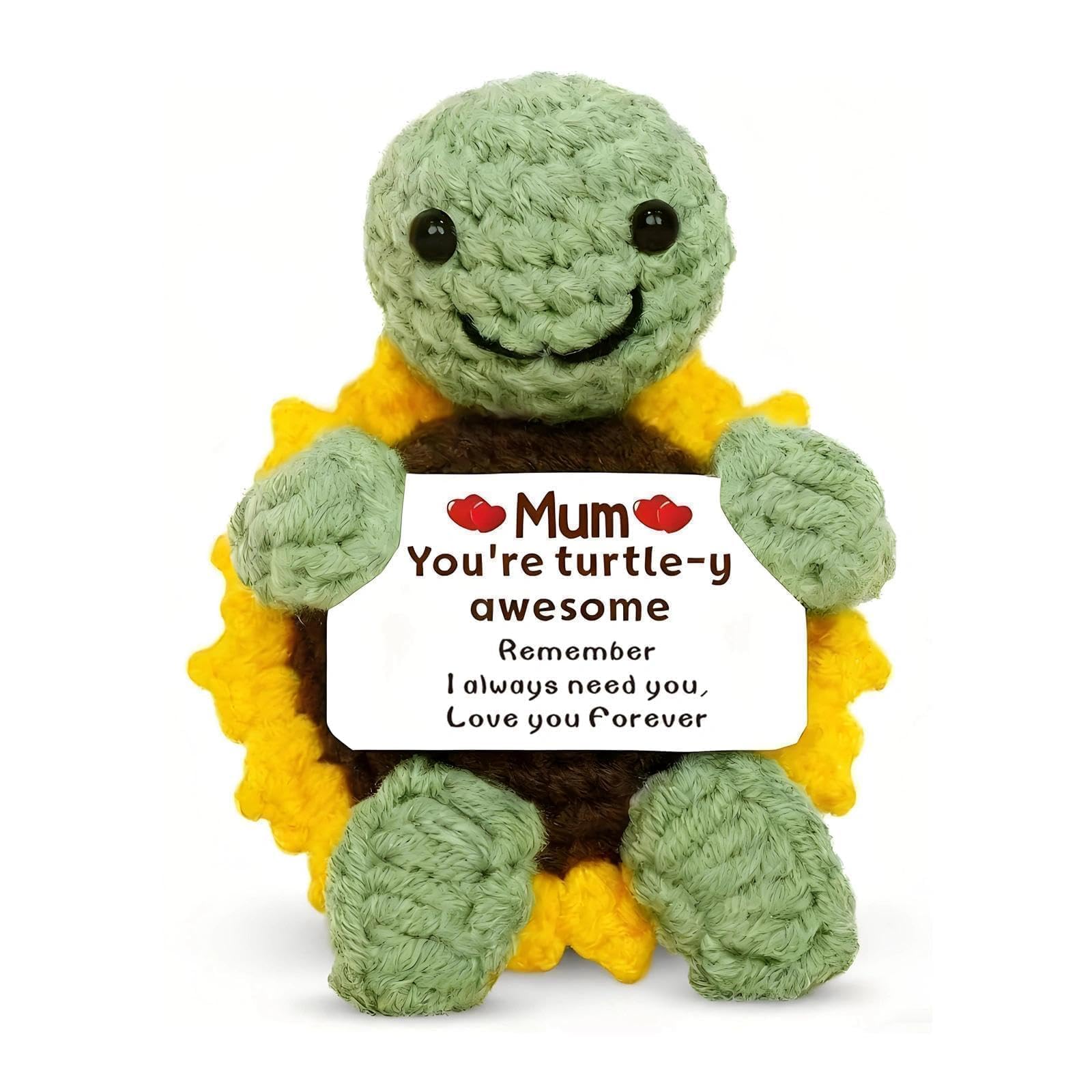 Doraler Gifts for Mum - Birthday Gifts for Mum's - Handmade Positive Turtle Sunflower Crochet - Mother Birthday Presents from Daughter Son, Mama Present for Mother in Law