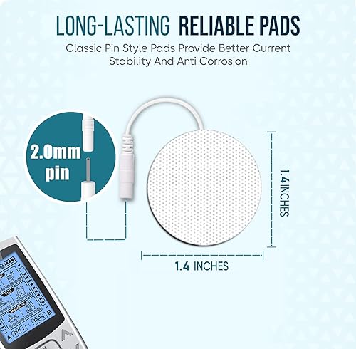 Miniatura 6 de TENS - Almohadillas de repuesto para unidad de 10 unidades, almohadillas TENS para electrodos SM de 1.4 pulgadas, paquete de 20 electrodos