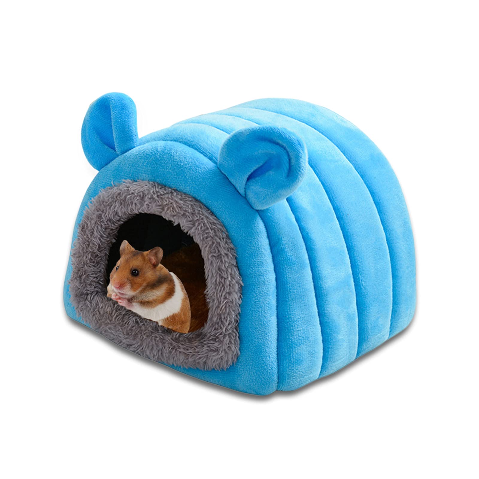 Esenlong Cama de conejillos de indias, cama de cueva de conejillo de indias, casa de hámster de rata de felpa para conejo, roedor, conejillo de indias