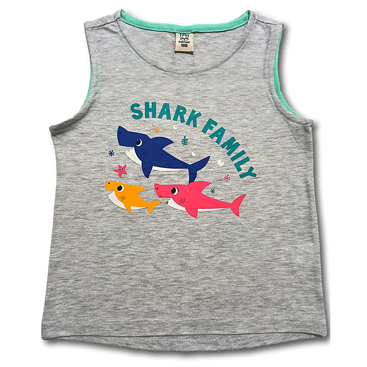TuddyBuddy Girls Cotton Camisole/Vest/Baniyan/Spaghetti For Baby Girl (Pack Of 2 Tank Regular Fit Tops - 4-5 Years, Grey Sharks & Green Sharks), Assorted