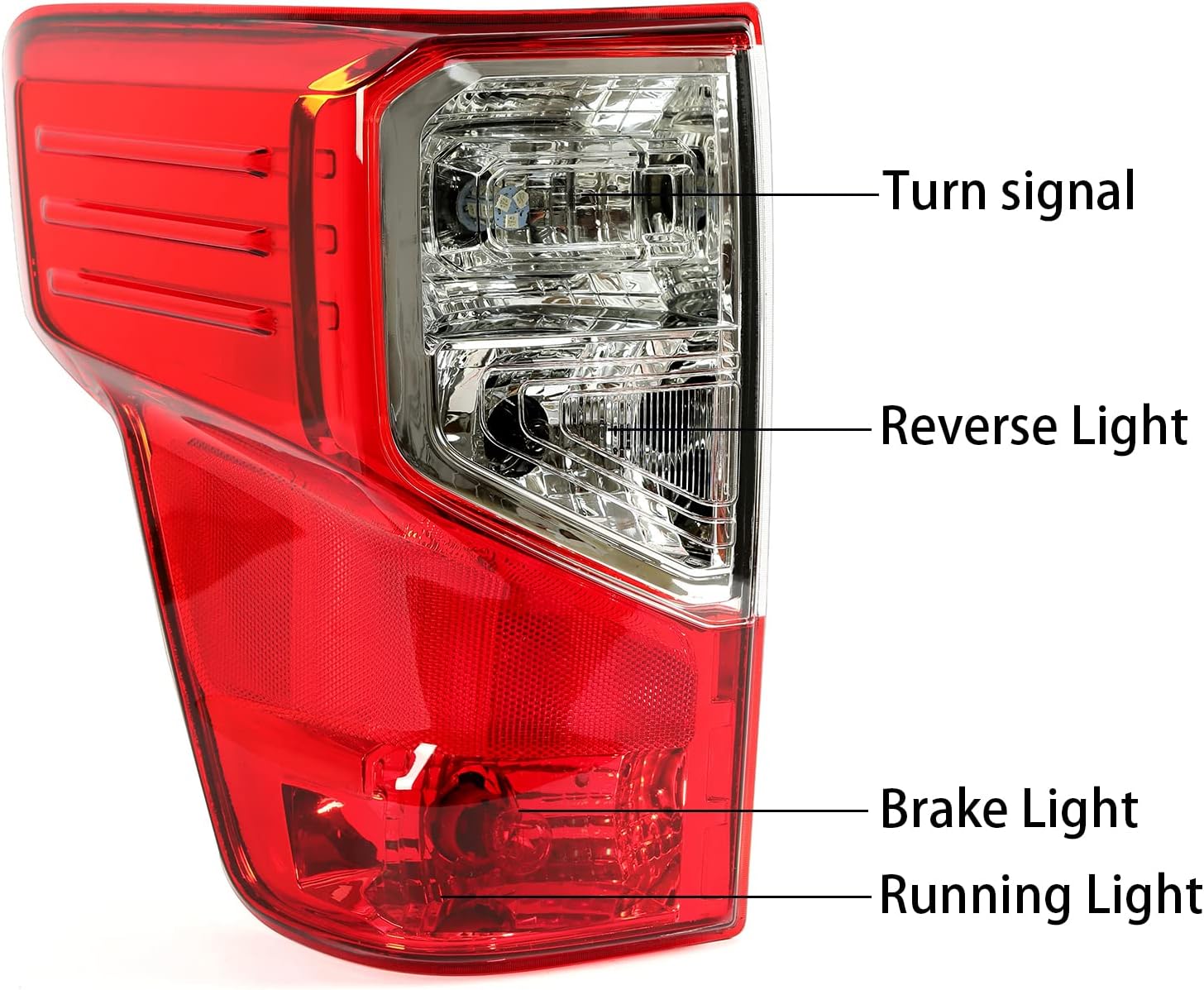 HECASA Rear Left Tail Light Brake Lamp Compatible with 2016-2023 Nissan Titan and Titan XD (Driver Side w/Bulbs) - Replace for 26555-EZ23D