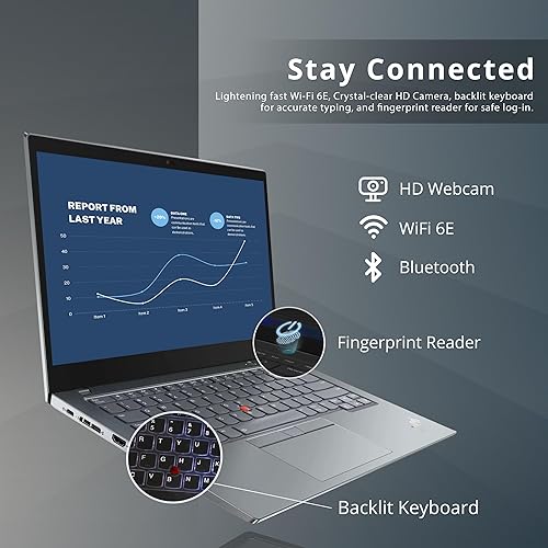 Miniatura 6 de Lenovo ThinkPad T14S G2, portátil de negocios con pantalla táctil FHD de 14 pulgadas, Intel Core i7-1165G7, 16 GB de RAM, SSD PCIe de 512 GB,