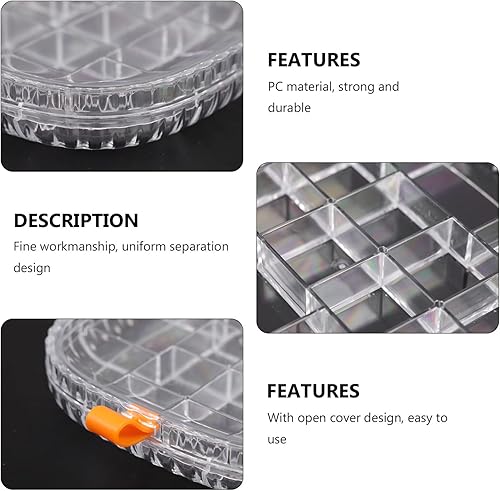 Miniatura 9 de Zerodeko Joyero para aretes, caja organizadora de joyas transparente, 16 rejillas, contenedor de almacenamiento de plástico para cuentas, arte,