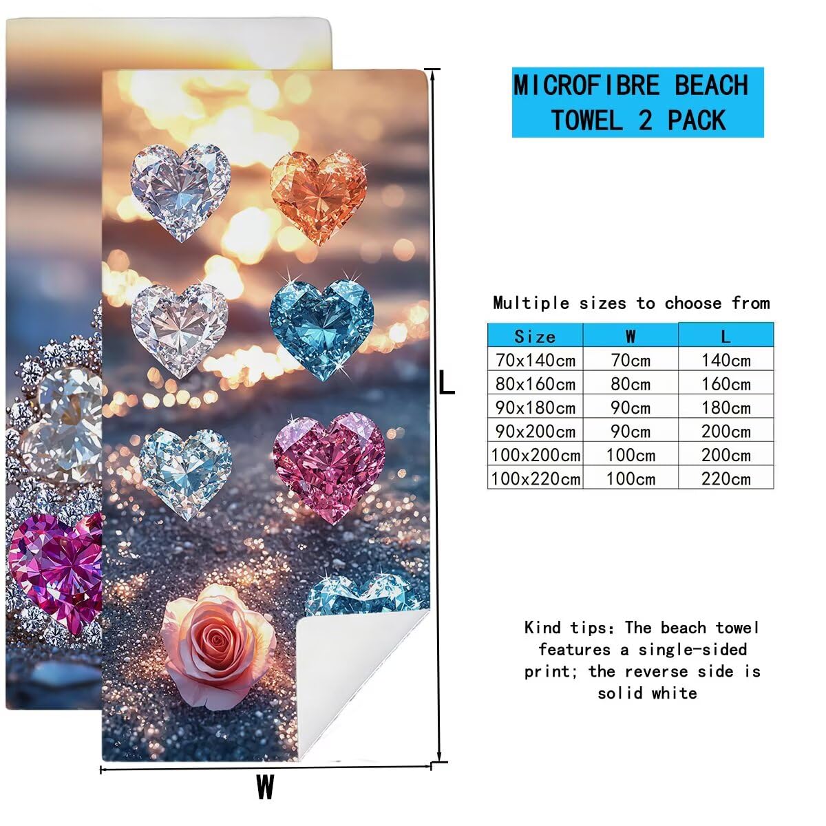 Telo Mare Microfibra, Telo Mare Grande 90x200cm 2 Pezzi, Asciugamano Palestra Donna Asciugatura Rapida, Antisabbia Asciugamano Microfibra, Leggero Asciugamani Palestra per Regalo (Tramonto) -4534
