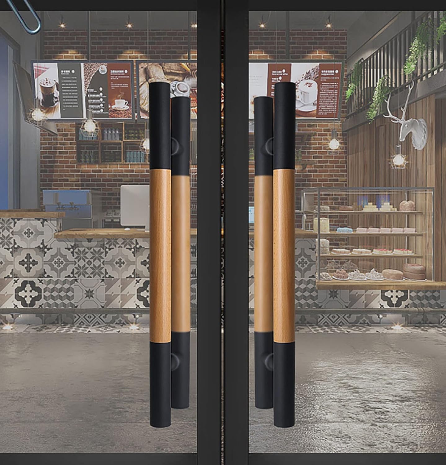 Heavy Duty Sliding Barn Door Handle Set Large 24/32/40/47/59inch Glass Door Pull Handles with Mount Kits Back to Back Model Entry Handle for Home/Office/Hotel