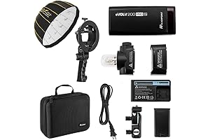eVOLV 200 Pro TTL Pocket Flash Kit, Glow EZ Lock Collapsible White Beauty Dish (25in)