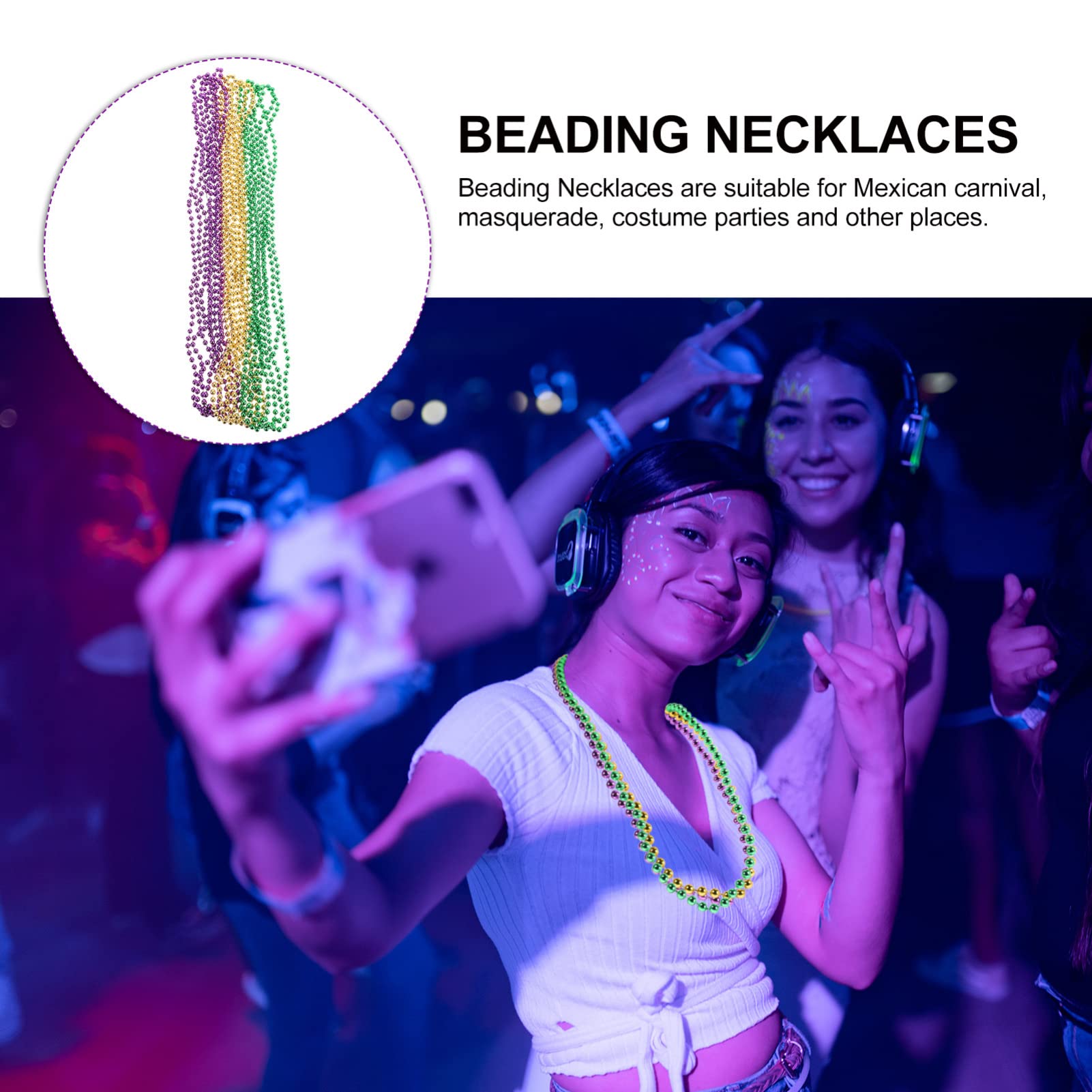 24 Cuentas De Mardi Gras, Collares De Cuentas De