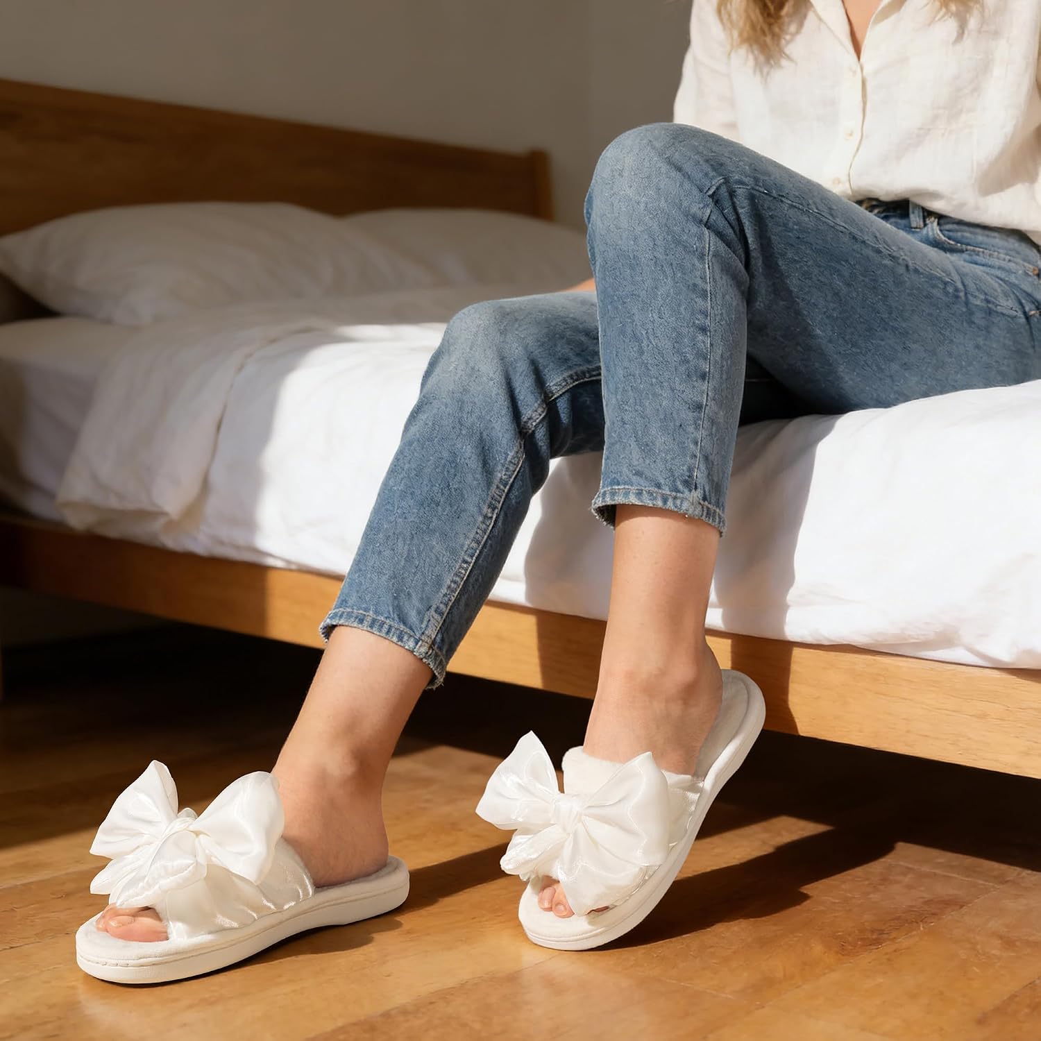 ULTRAIDEAS Women's Open Toe Indoor Outdoor Slippers image 2