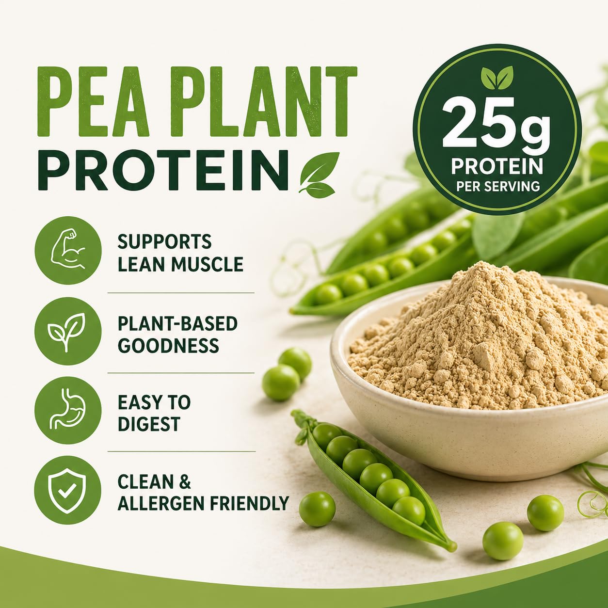 SOS Nutrition Plant Protein, 100% Pea Protein Isolate, 25g Protein, 454g — Amazon image 3