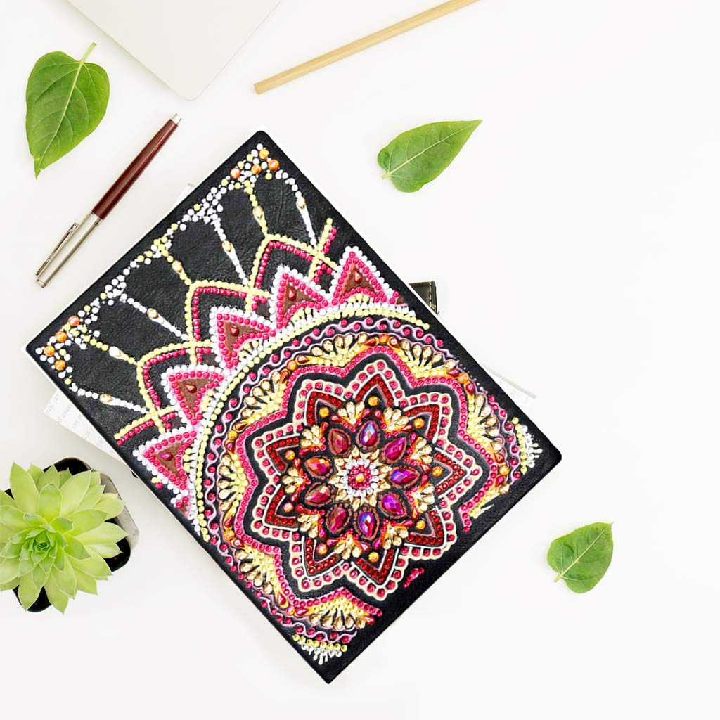Pack De 2 Cuadernos A5 De Diamantes – Mandalas 5D DIY Con Diamantes De Resina – Diario Creativo Para Niños Y Adultos