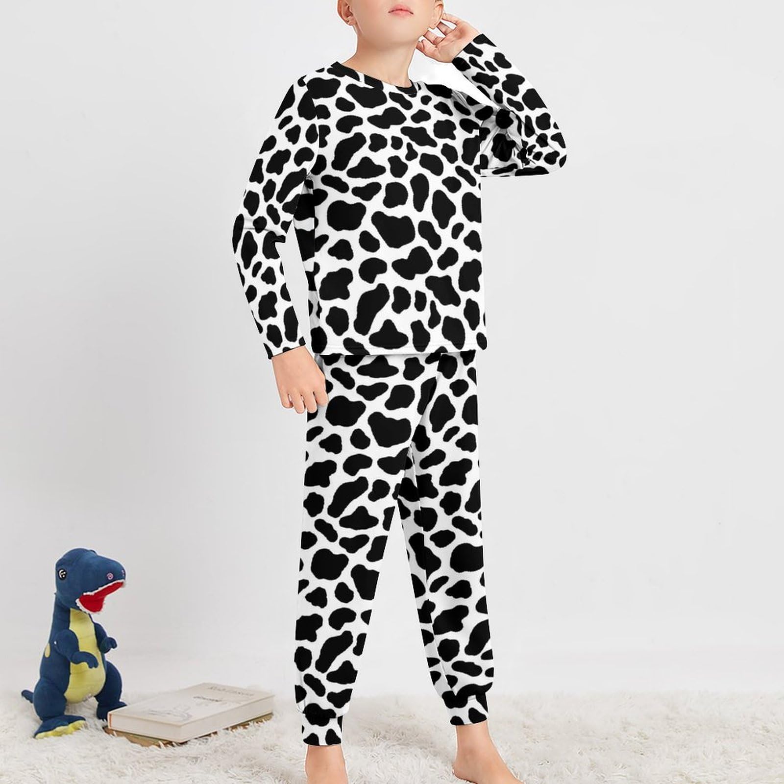 Amazon.co.jp: 牛柄 パジャマ 子供 上下セット 部屋着 ルームウェア