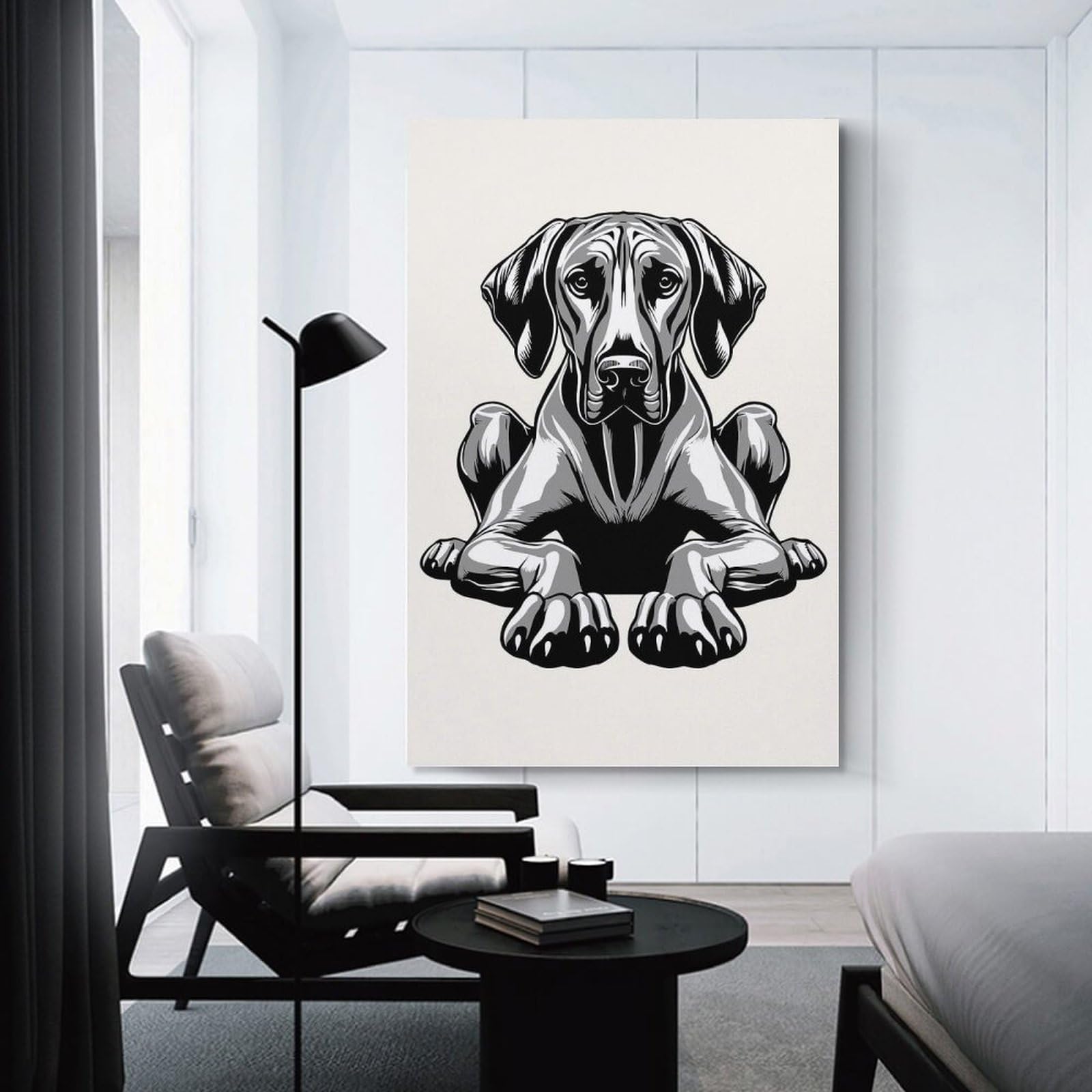Junmoney Decorative Canvas Print Rhodesian Ridgeback(2), 24x36inch(60x90cm), for New Homes, Bedrooms Or Workspaces, A Wall Art Gift for Fresh Interiors