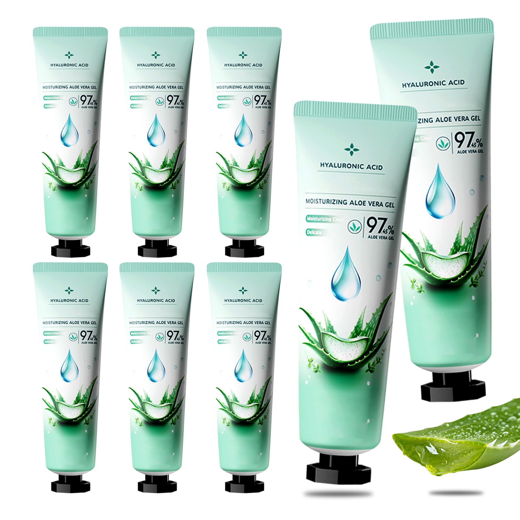 JunKuJK 8PCS Purity Aloe Vera Gel - Hydrating Aloe Vera Gel for Face and Skin,No Sticky Moisturizing Aloe Gel L