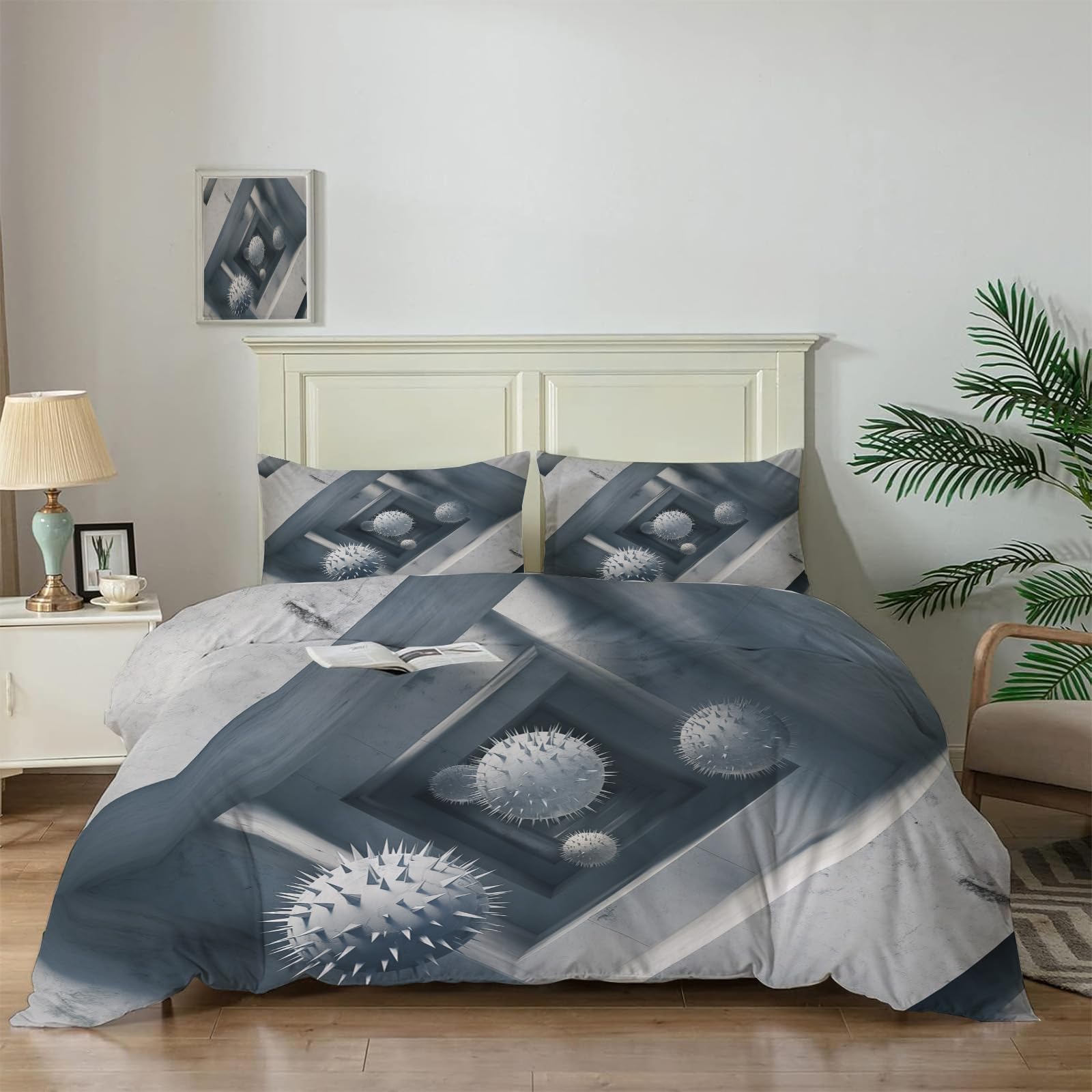 Housse de couette tunnel gris 3D pour transformer l'ambiance de votre chambre à coucher moderne