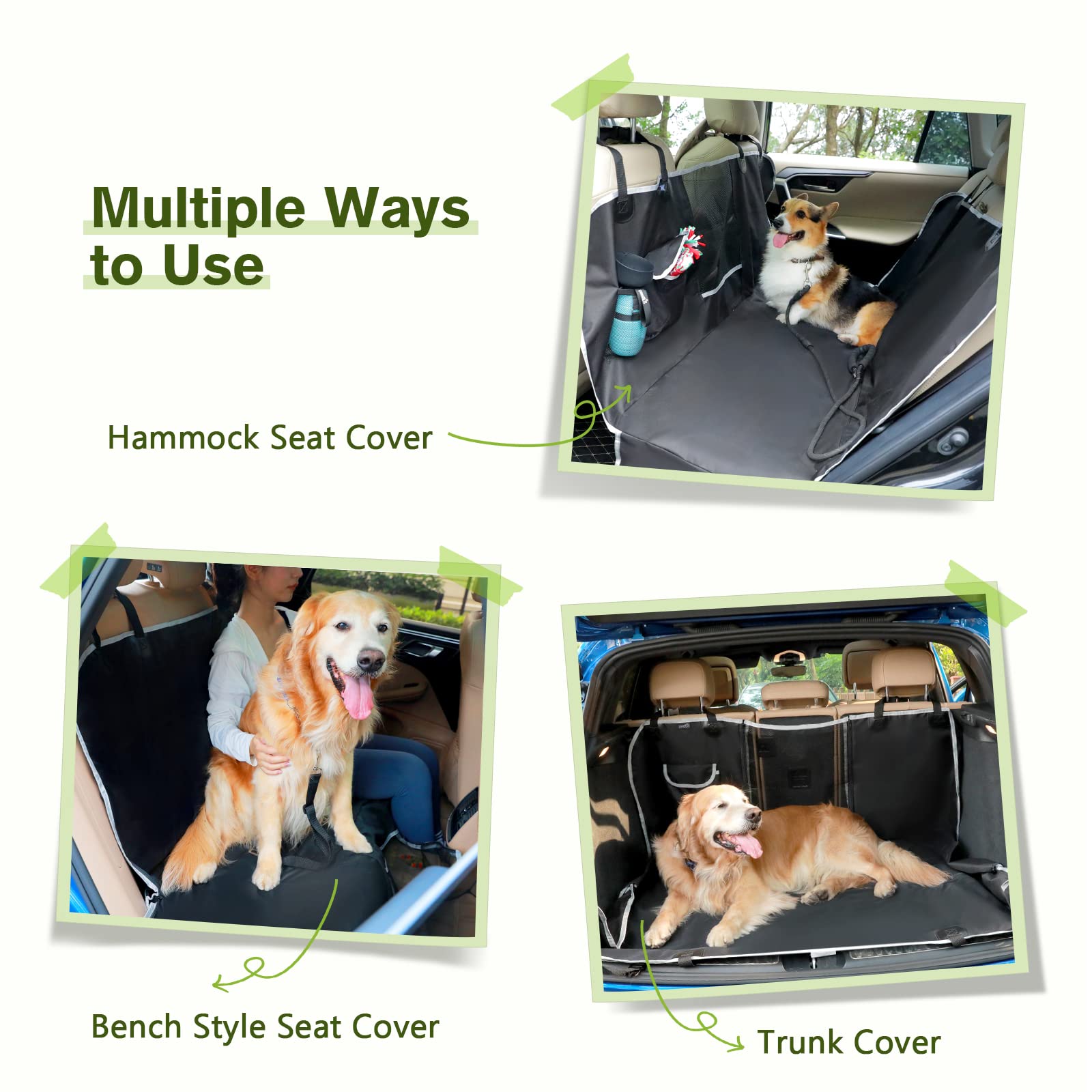 Pecute Coprisedile Posteriori per Auto per Cani, Impermeabili con Finestra di Visualizzazione, Protezione Antigraffio per Camion SUV