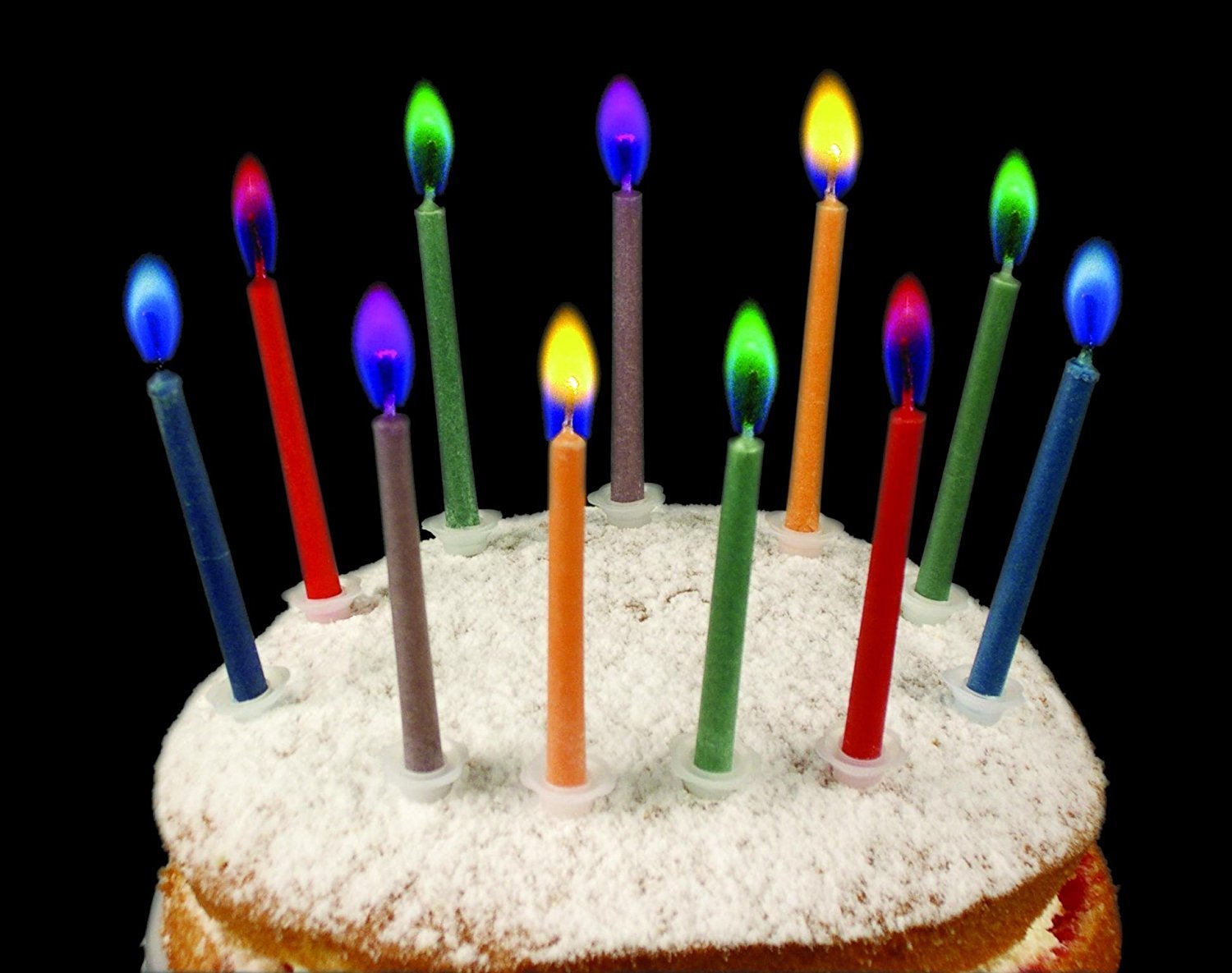 Mr. Gadget's Solutions ® Dark Multi Colored Birthday Cake Candles Safe Flames Wedding/Christmass Party Dessert Decorations Home Ornament New Year Gift