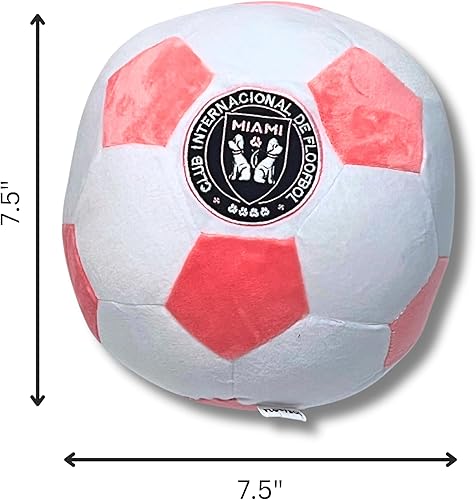 Miniatura 4 de Floofbol Miami - Pelota de fútbol de felpa para perros, juguete de felpa para razas pequeñas, medianas y grandes, juguete de felpa chirriante para