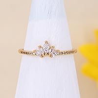 Vista 2 de Rapunzel Crown Ring For Women Dainty Diamond Stacking Rings Royal Crystal Promise Ring Engagement Birthday Rings Anniversary Gifts Cubic Zirconia
