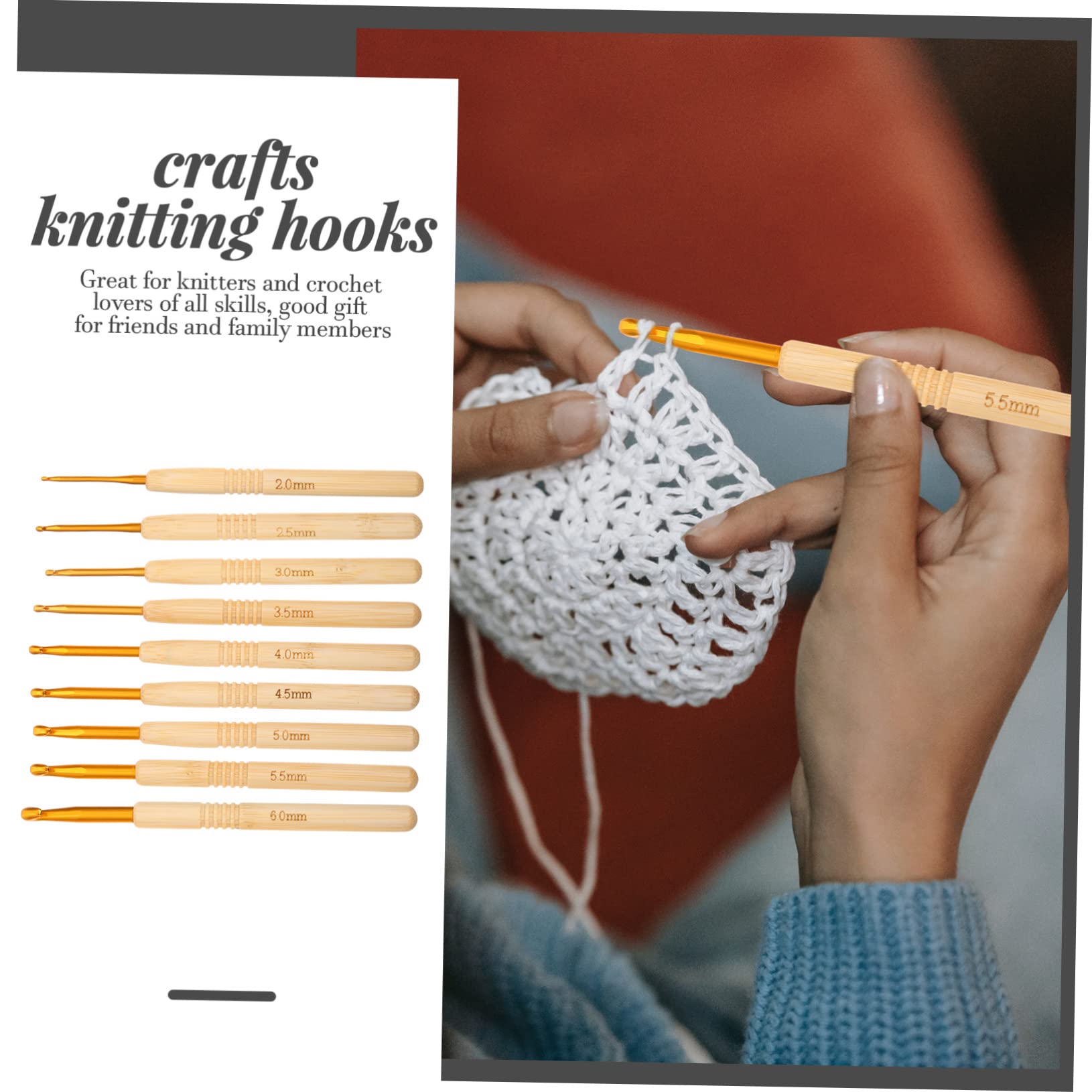 4 Juegos Tejer Empuñaduras De Ganchillo Marcadores Alfiler Ganchos De Crochet Ergonómico Agarre Encimera Cuentas Gancho De Crochet Intercambiable Manos Patas Bambú 9 Piezas X 4